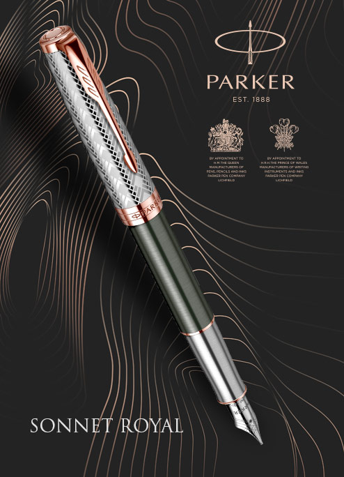 Stilou 18k Nib Parker Sonnet Royal Metal & Grey PGT