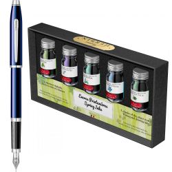 Translucent Blue Lacquer RHT + Set 5 Calimara 10 ml Jacques Herbin Writing Seasons Spring