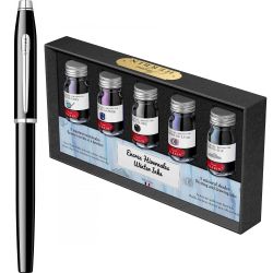 Stilou Cross Century II Black Lacquer RHT + Set 5 Calimara 10 ml Jacques Herbin Writing Seasons Winter