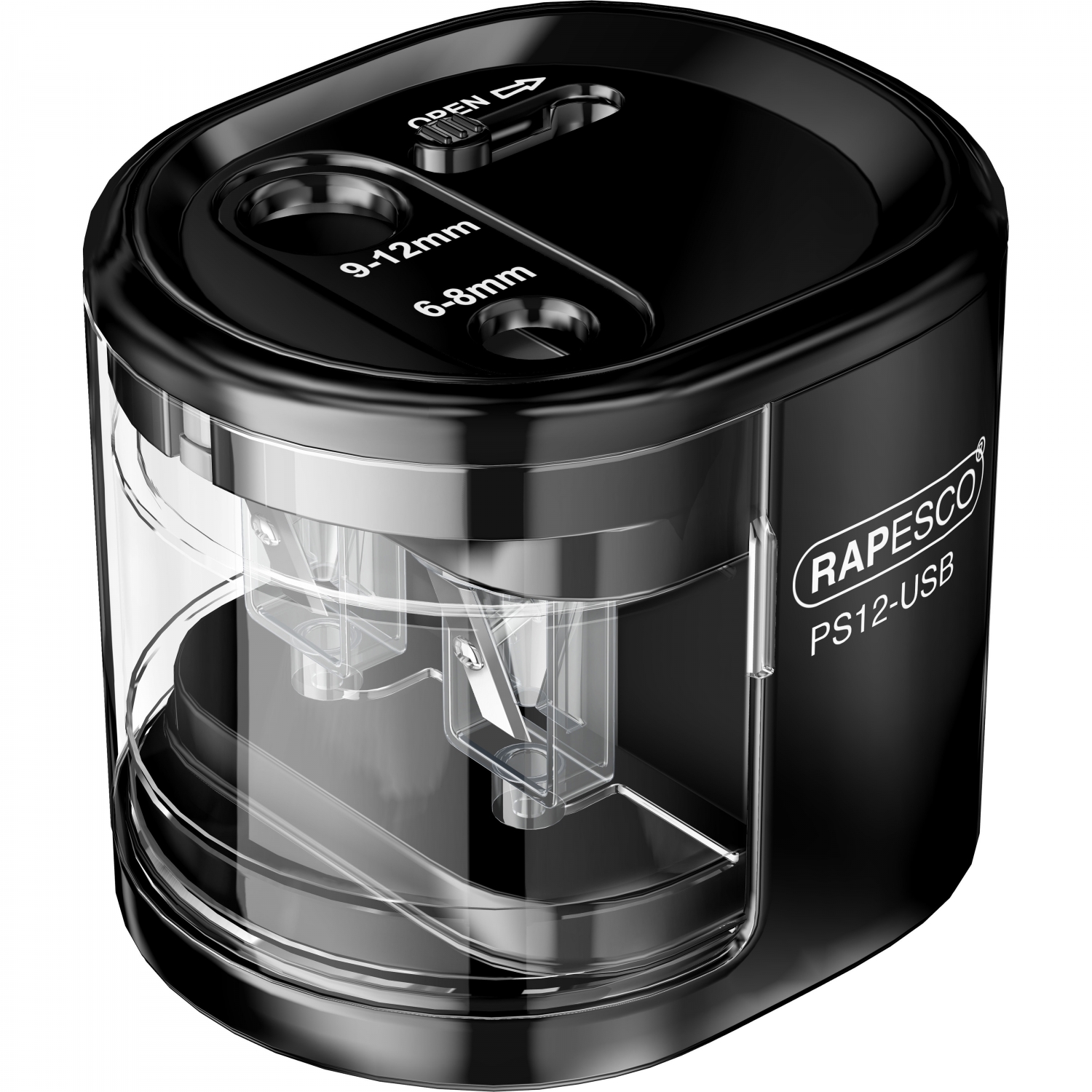 Imagine Produs Ascutitoare Electrica Dubla Rapesco PS12-USB Black