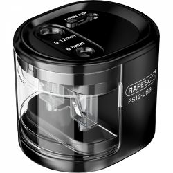 Ascutitoare Electrica Dubla Rapesco PS12-USB Black