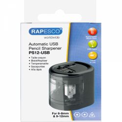 Ascutitoare Electrica Dubla Rapesco PS12-USB Black