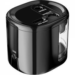 Ascutitoare Electrica Dubla Rapesco PS12-USB Black