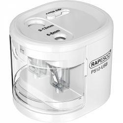 Ascutitoare Electrica Dubla Rapesco PS12-USB White