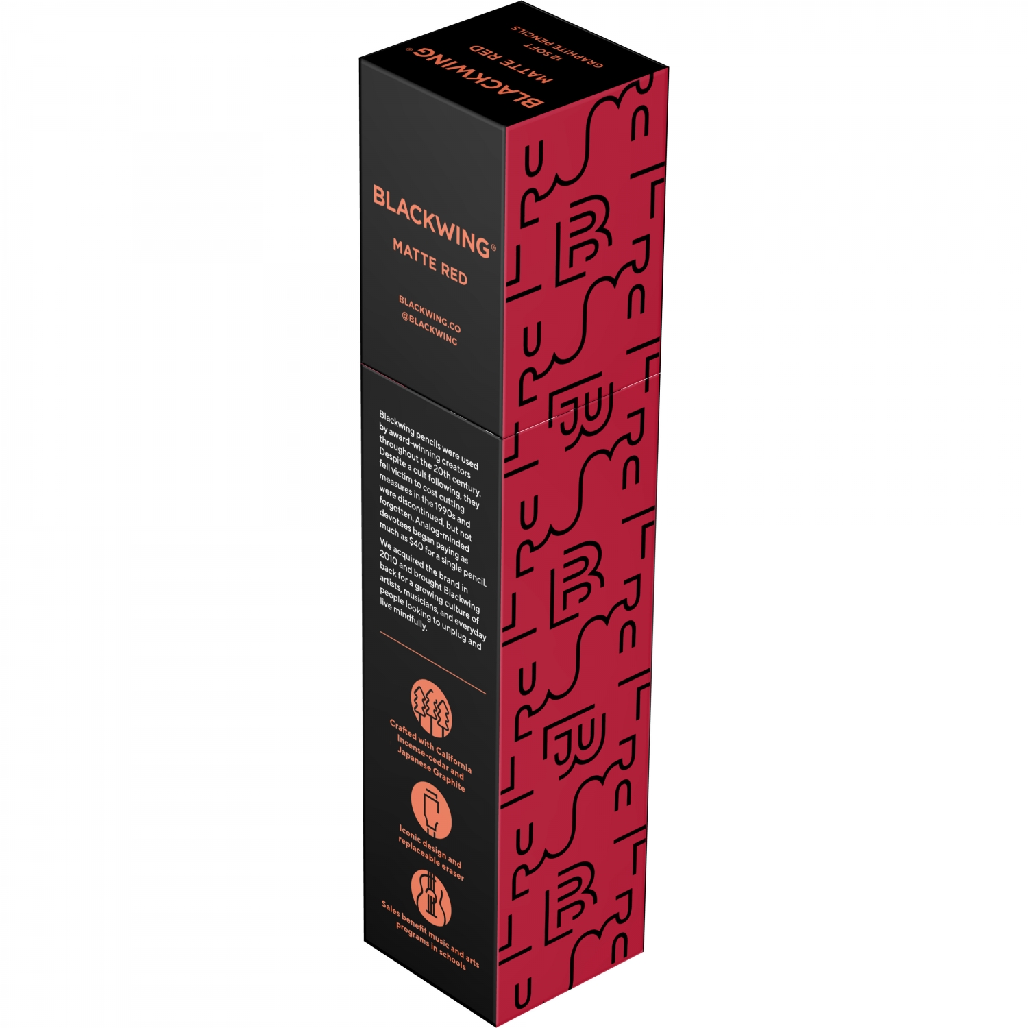 Imagine Produs Creion Grafit Blackwing Matte Red Soft 3B