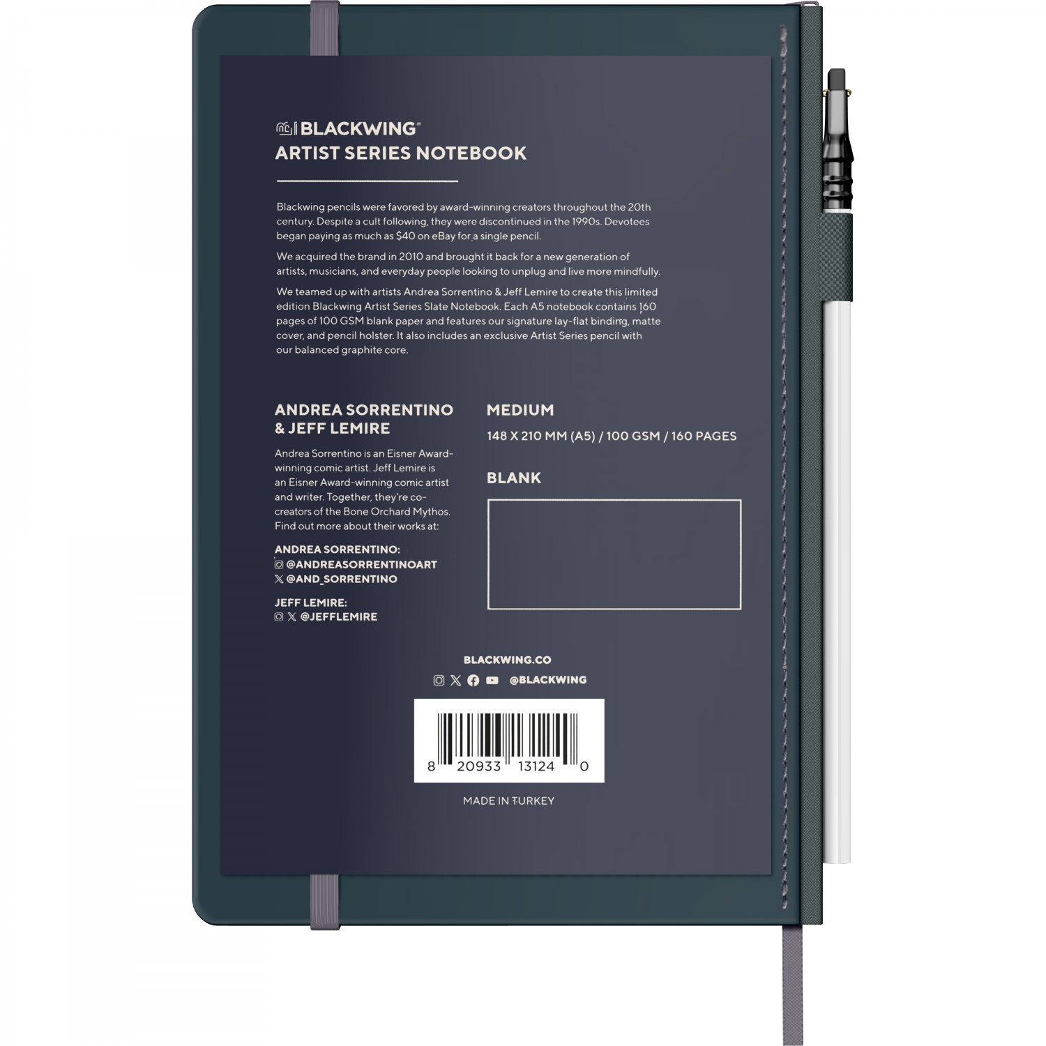 Imagine Produs Caiet A5 Blackwing Slate Artist Series Andrea Sorrentino & Jeff Lemire - Ivory Plain - 160 pagini 100 g mp