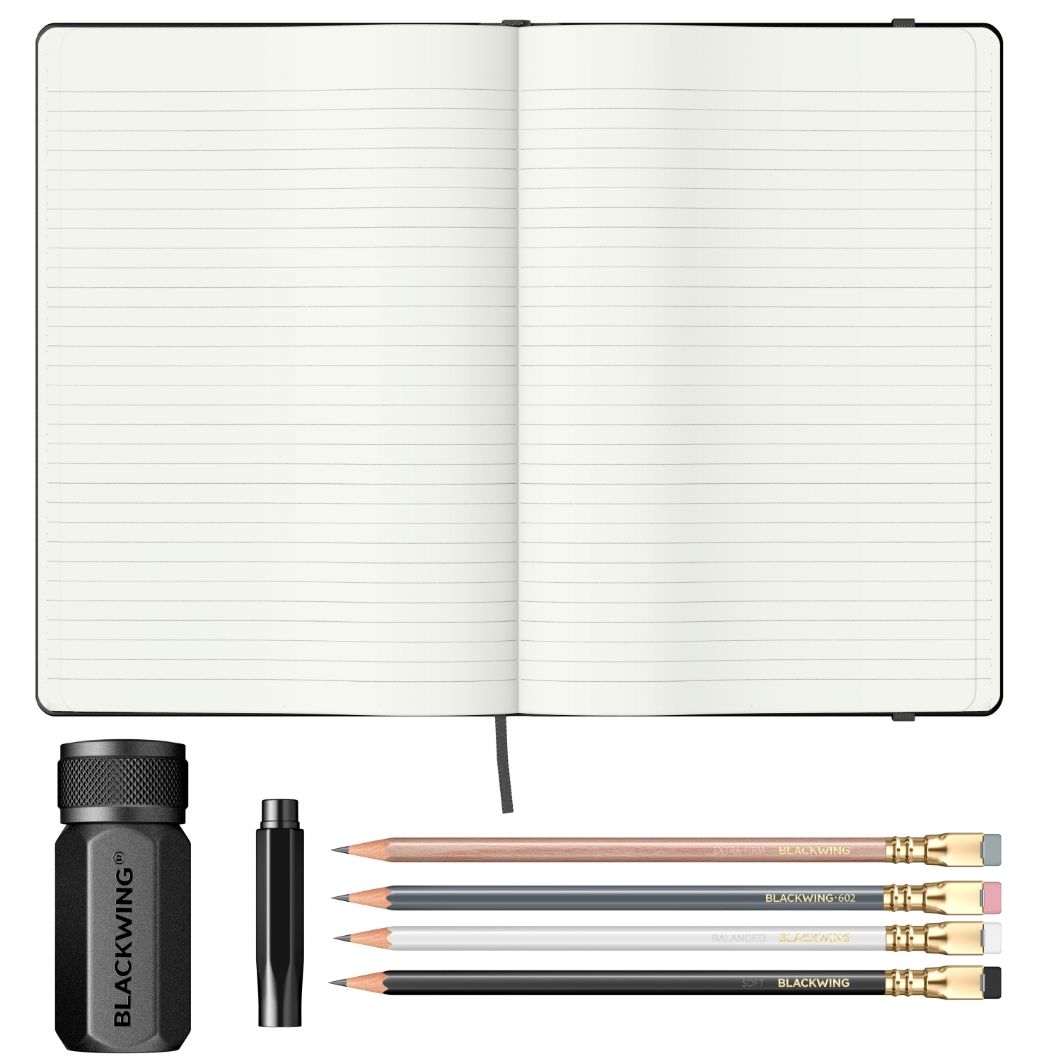 Imagine Produs Set Cadou Caiet A5 Blackwing Gift Essentials - Ivory Lined 6 mm - 160 pagini 100 g mp