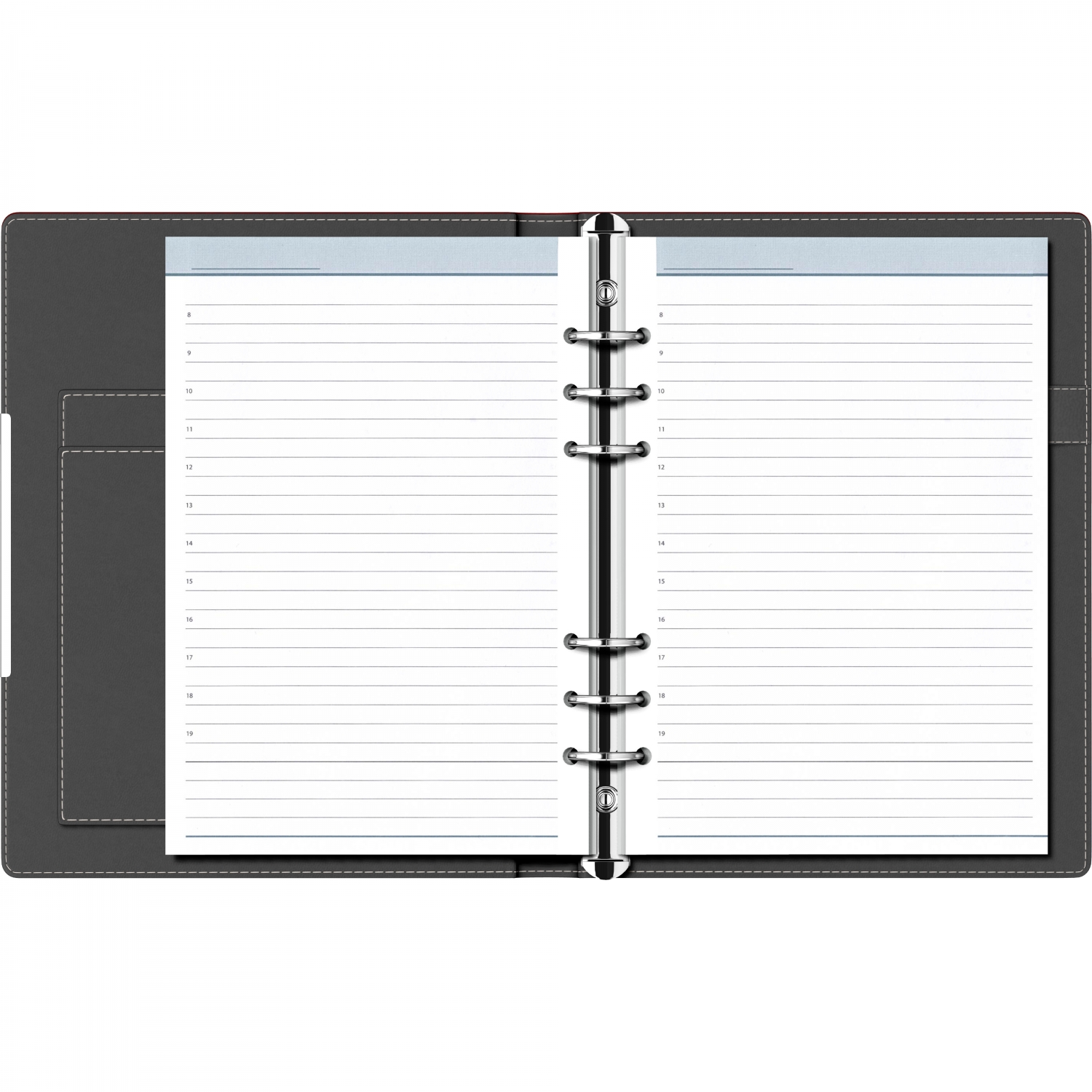 Imagine Produs Organizer A5 6 inele Precision Line 104307 Red - White Lined - 290 pagini 80 g mp