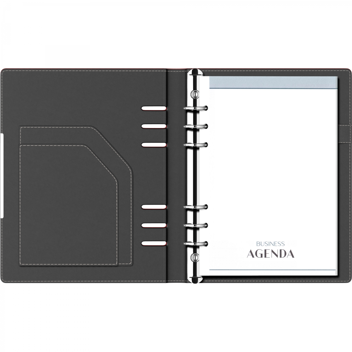 Imagine Produs Organizer A5 6 inele Precision Line 104307 Red - White Lined - 290 pagini 80 g mp