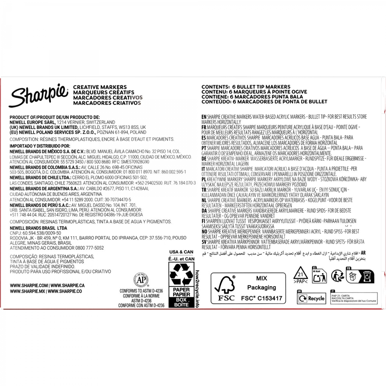 Imagine Produs Marker Creativ Bullet Sharpie Creative Acrylic Paint Water Based Orange