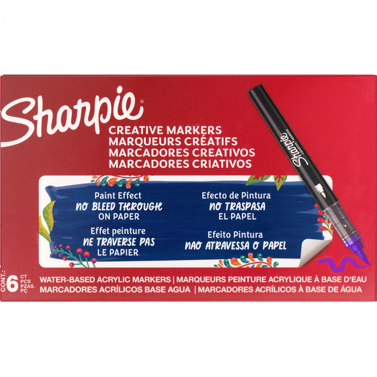 Imagine Produs Marker Creativ Brush Sharpie Creative Acrylic Paint Water Based Lilac