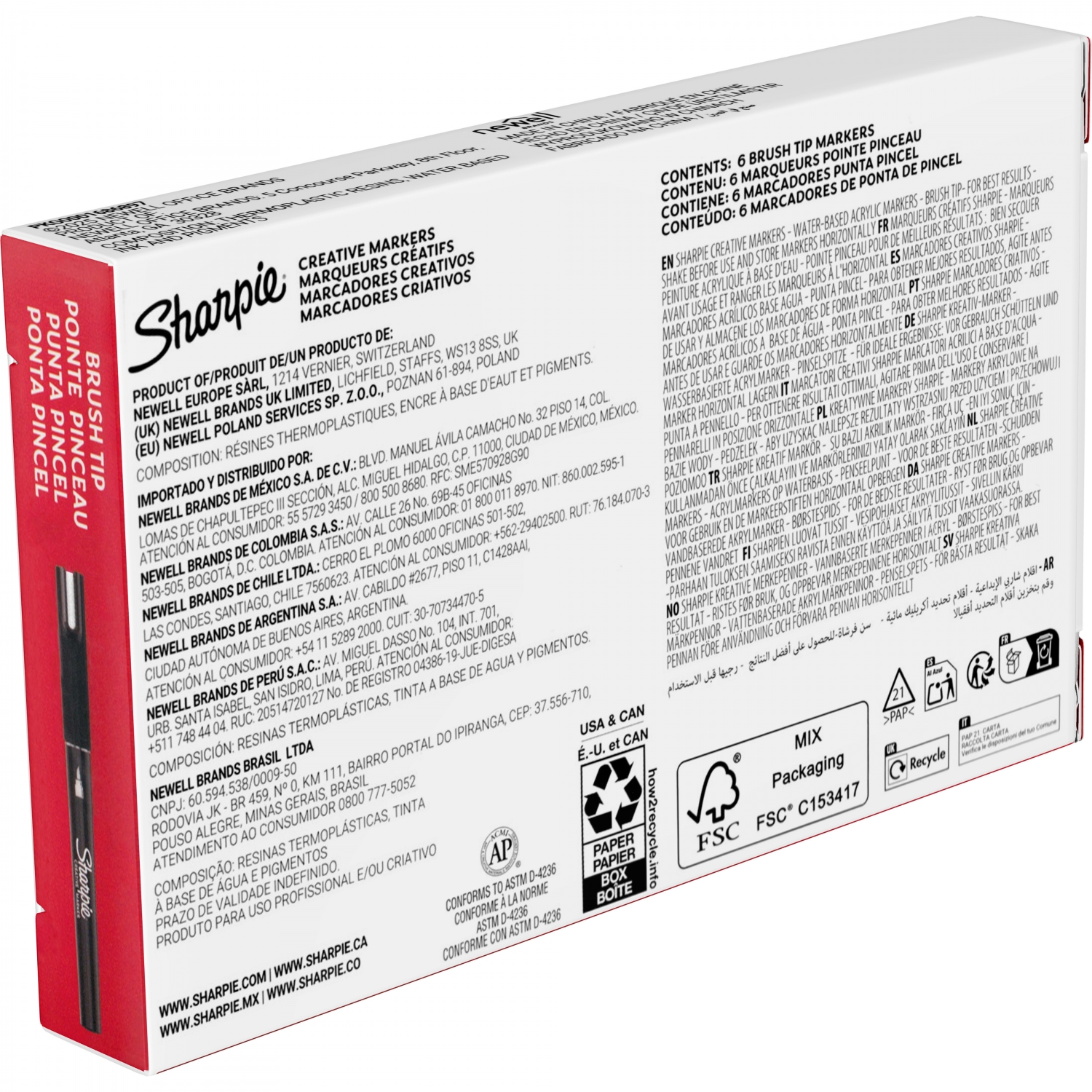 Imagine Produs Marker Creativ Brush Sharpie Creative Acrylic Paint Water Based White