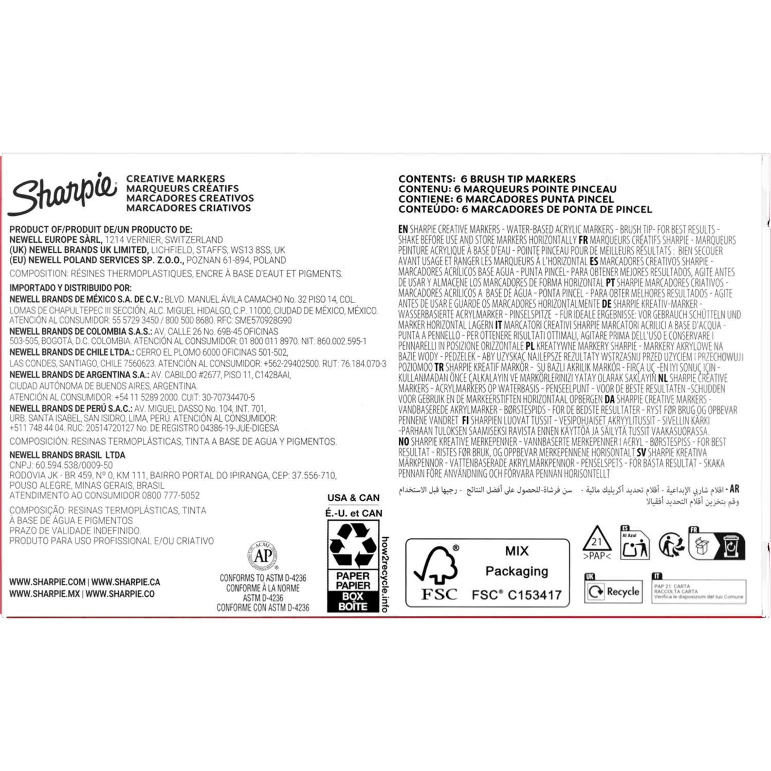 Imagine Produs Marker Creativ Brush Sharpie Creative Acrylic Paint Water Based Yellow