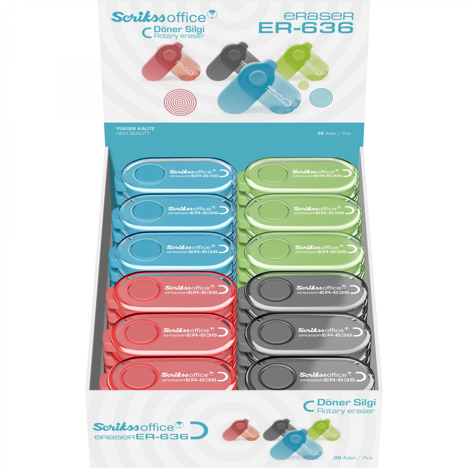 Imagine Produs Radiera Creion cu Suport Scrikss Rotary Eraser ER 636 Blue