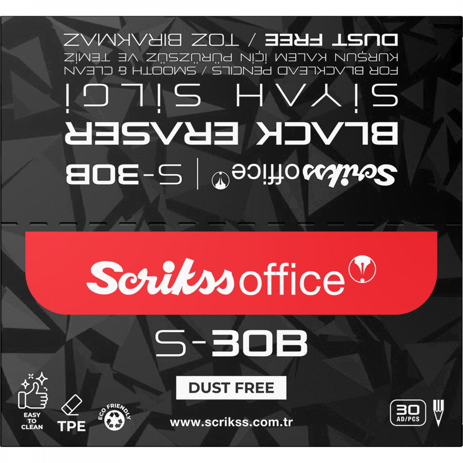 Imagine Produs Radiera Creion Scrikss Eraser Black S 30B Black