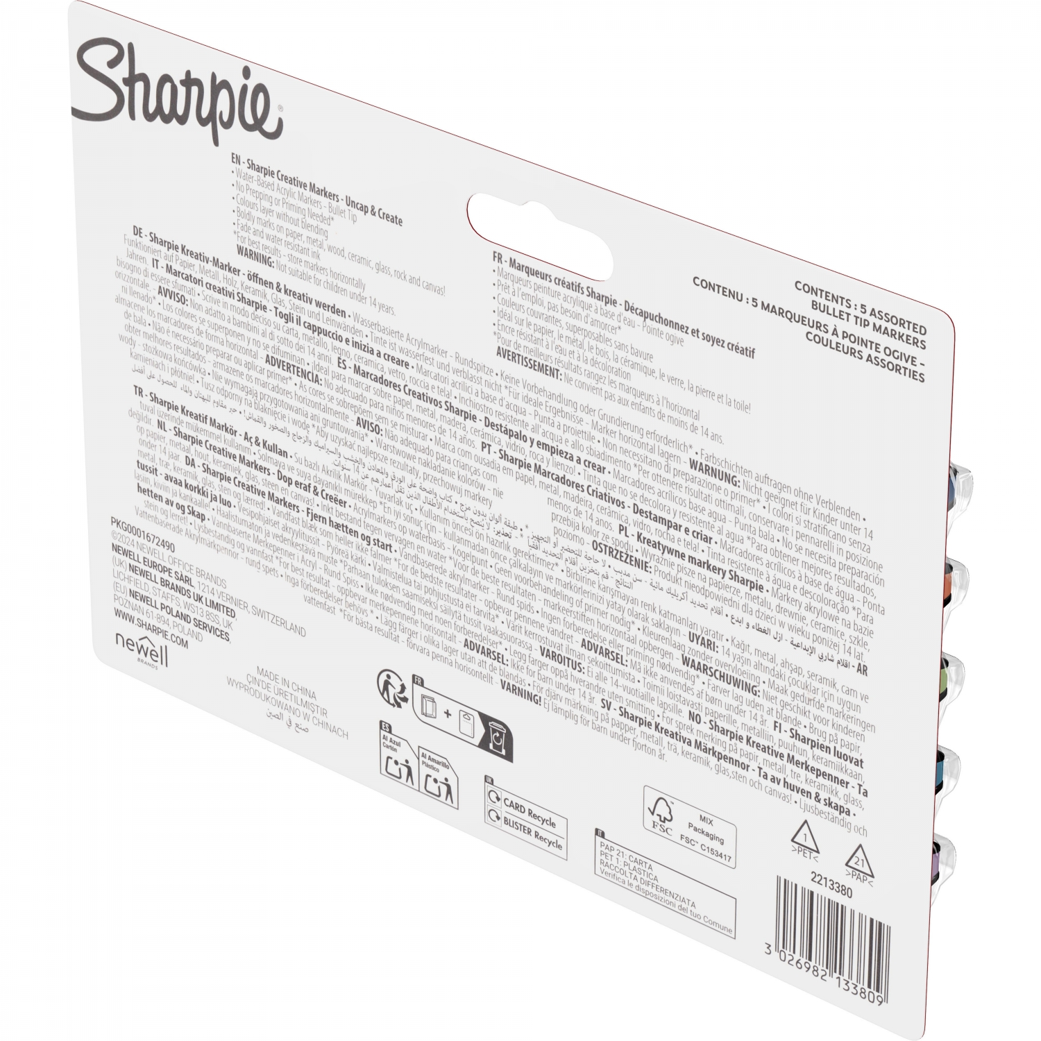 Imagine Produs Set 5 Markere Creativ Bullet Sharpie Creative Acrylic Paint Water Based Earth Tones