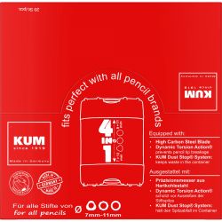 Ascutitoare Cvadrupla cu Container KUM 4-in-1 K4 Plastic Green