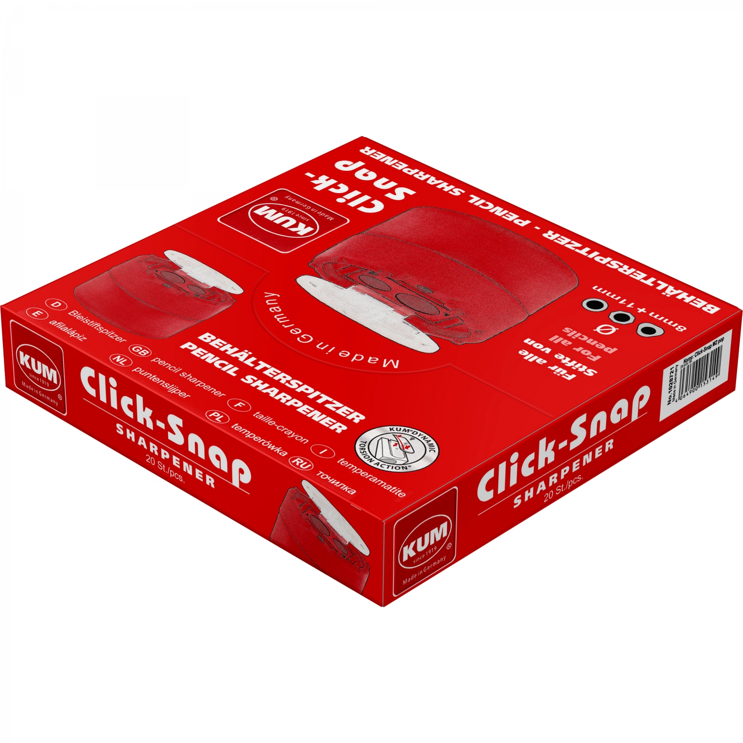 Imagine Produs Ascutitoare Dubla cu Container KUM Click Snap M2 Magnesium Blue