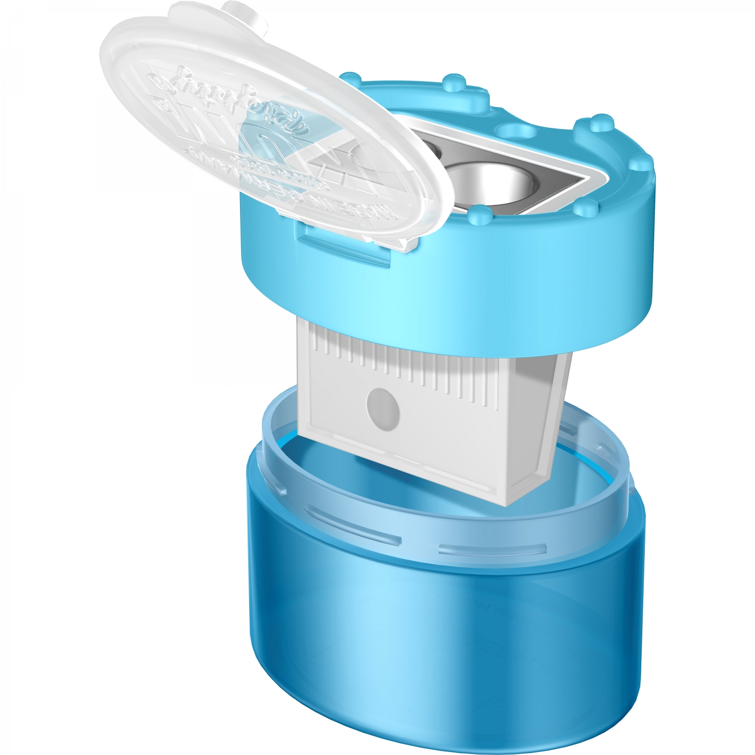 Imagine Produs Ascutitoare Dubla cu Container KUM Click Snap M2 Magnesium Blue