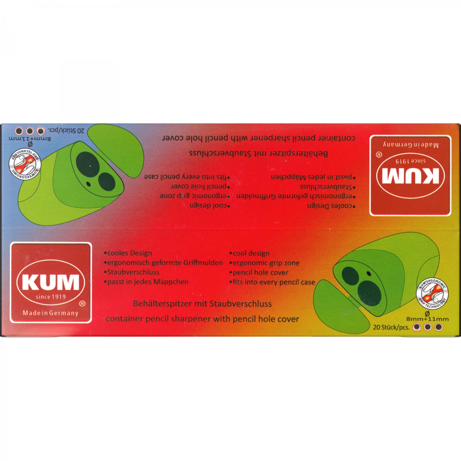 Imagine Produs Ascutitoare Dubla cu Container KUM Pencil Pal M2 Magnesium Red