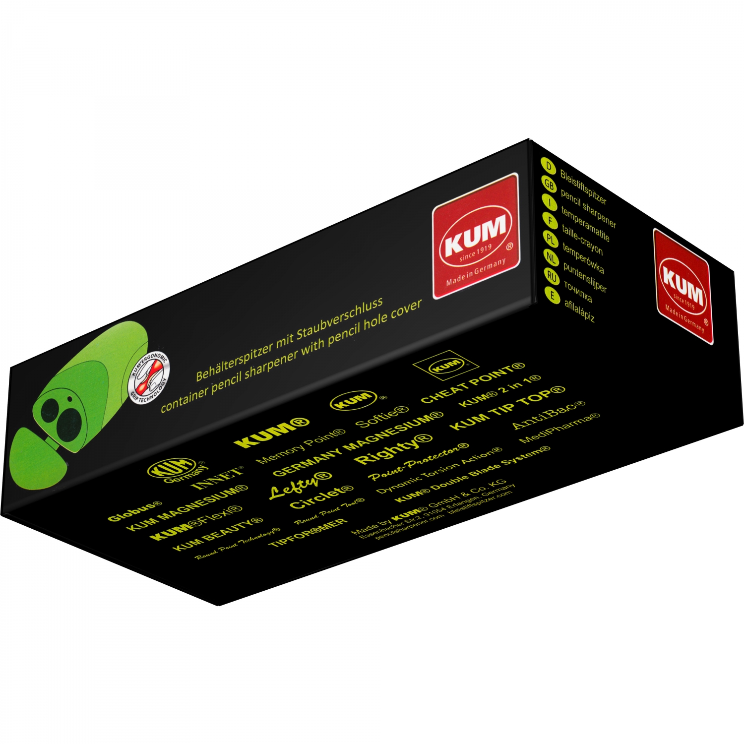 Imagine Produs Ascutitoare Dubla cu Container KUM Pencil Pal M2 Magnesium Green