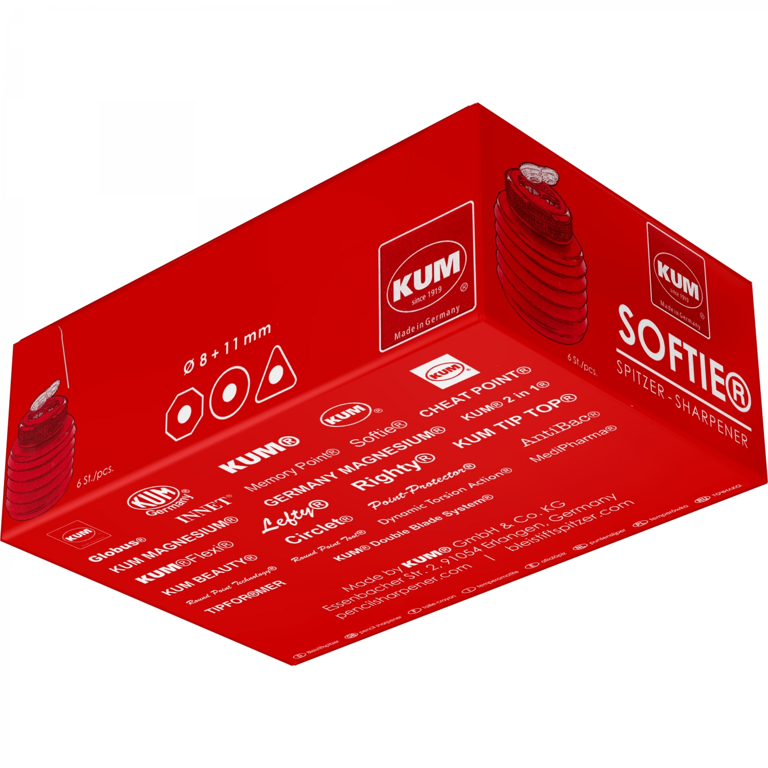 Imagine Produs Ascutitoare Dubla cu Container KUM Softie 442 M2 Pop Magnesium Green