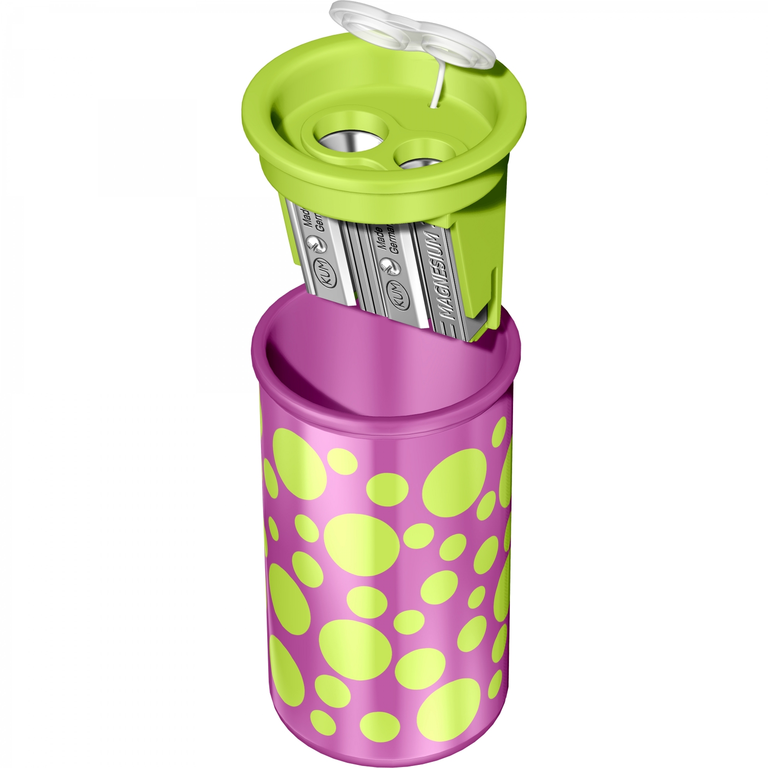 Imagine Produs Ascutitoare Dubla cu Container KUM 1870 KM2 Magnesium Bubbles Green