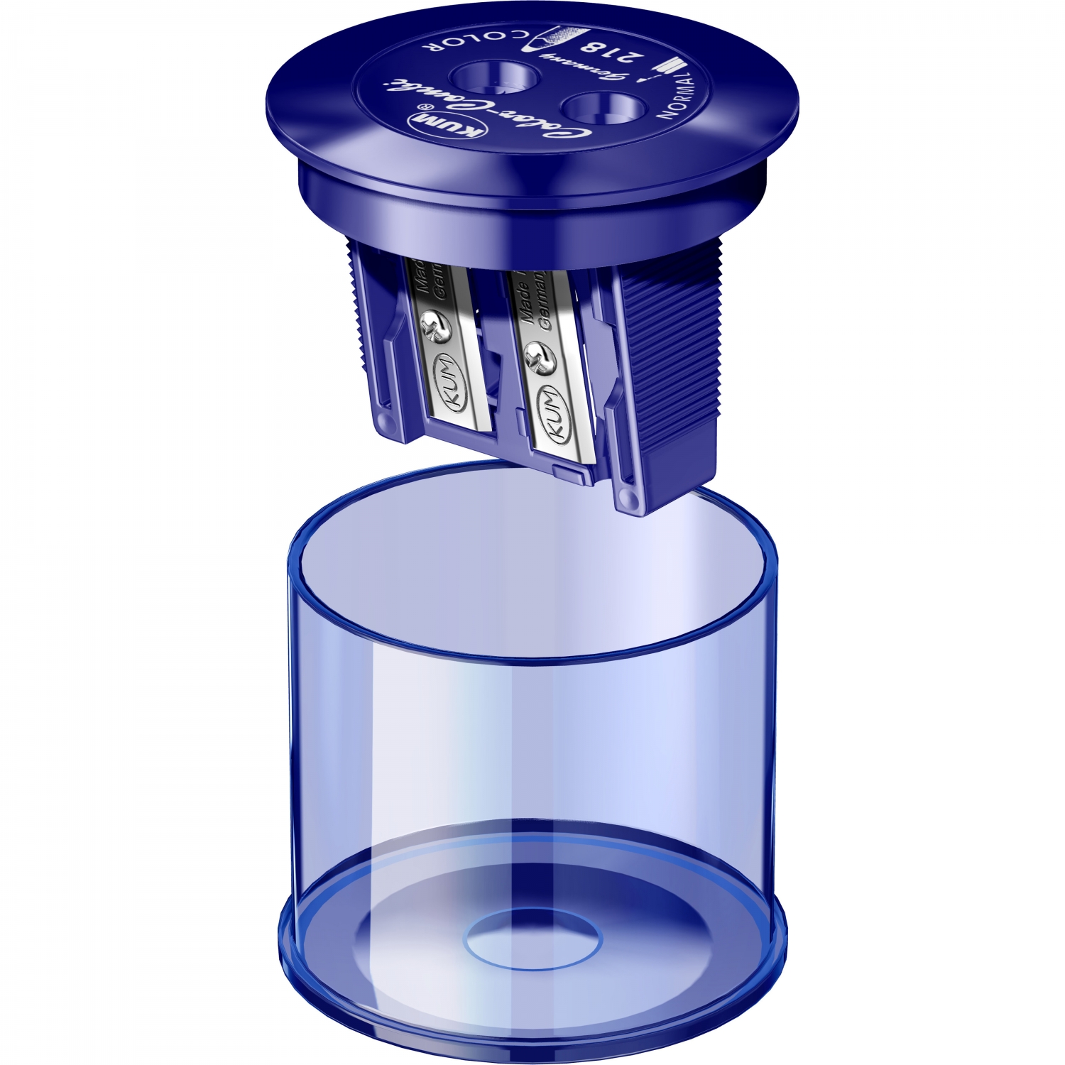 Imagine Produs Ascutitoare Dubla cu Container KUM 218 T Color Combi Blue