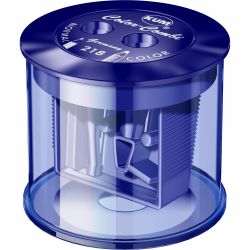 Ascutitoare Dubla cu Container KUM 218 T Color Combi Blue