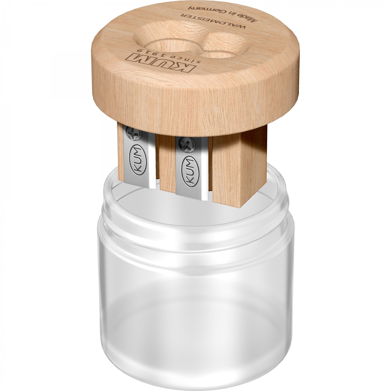 Imagine Produs Ascutitoare Dubla cu Container KUM Waldmeister Wood Natur