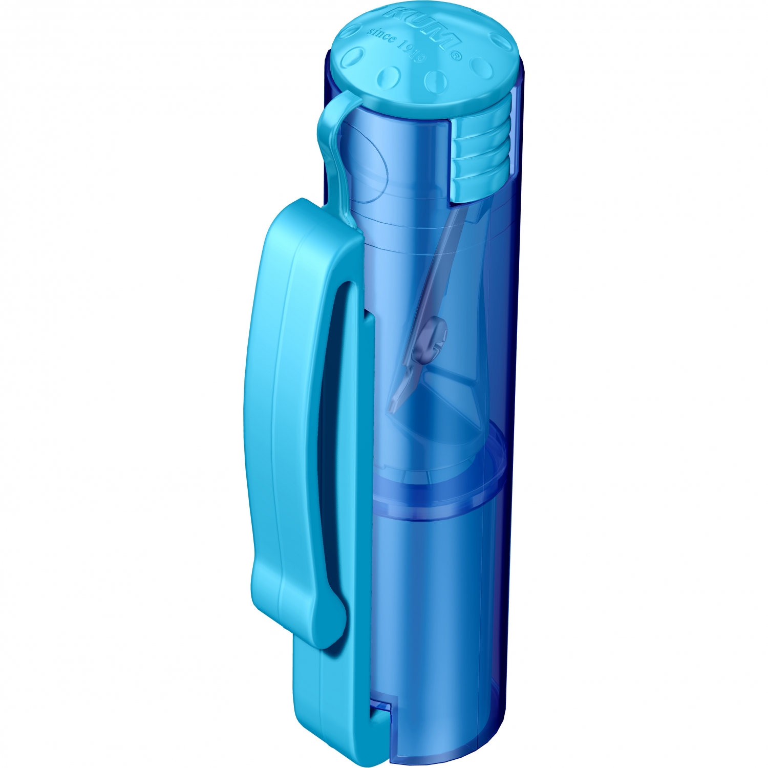 Imagine Produs Creion cu Ascutitoare si Radiera Protectie Cap KUM Tip Top Blue