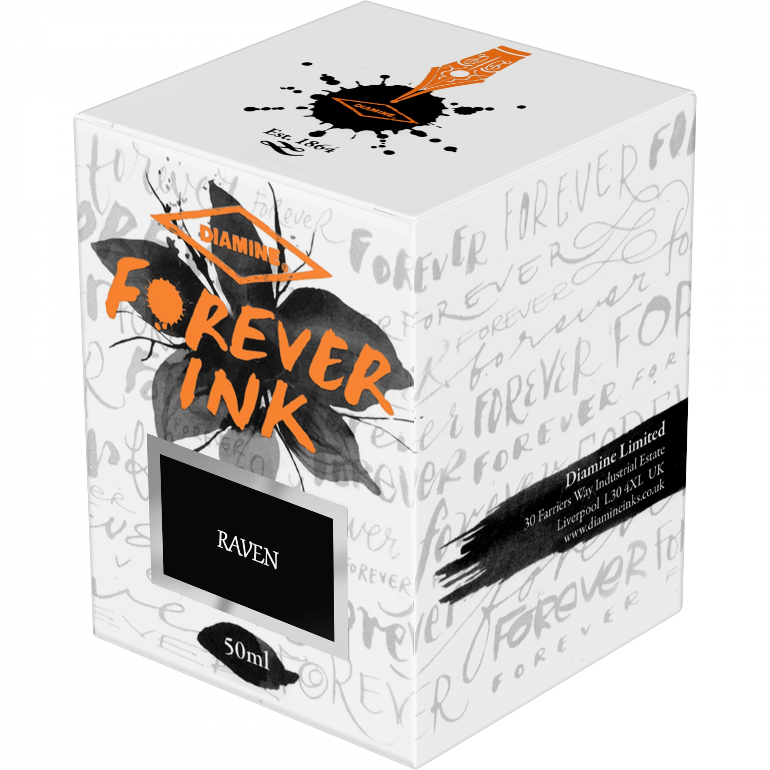 Imagine Produs Calimara Cerneala 50 ml Diamine Forever Ink Raven