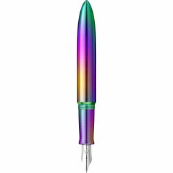 Stilou Gravitas Flagship Stainless Steel Rainbow 0.5 F Nib