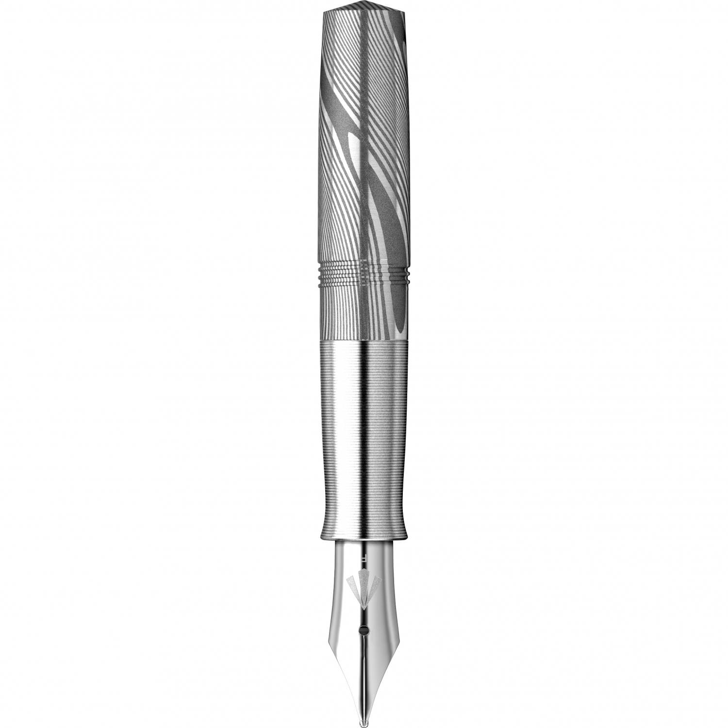 Imagine Produs Stilou Gravitas Dinkey Stainless Steel Damascus 0.5 F Nib