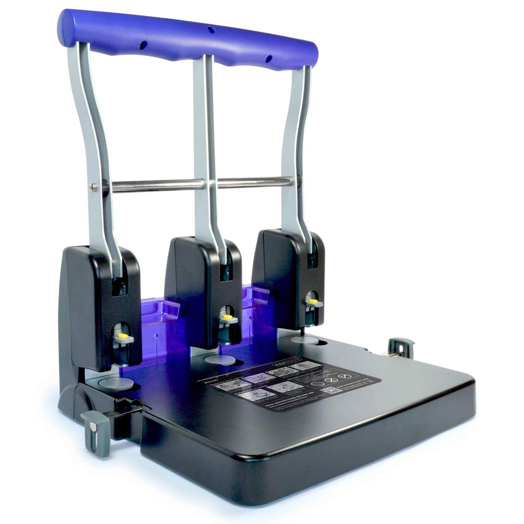 Imagine Produs Perforator 3 perforații 100 coli Rapesco ECO P3100 Heavy Duty Black-Purple