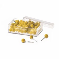 Pioneze cu Maner Magnetoplan Pins Cutie 100 Bucati Yellow
