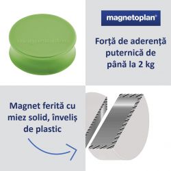 Magneti 34 mm Large Magnetoplan Ergo Set 10 Bucati Green