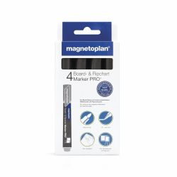 Marker Whiteboard Magnetoplan PRO+ Set 4 Bucati Black