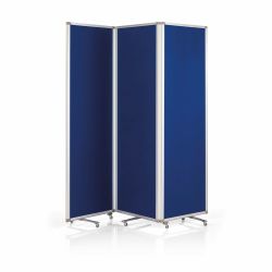 Panou Prezentare Pliabil Mobil 1810 x 1800 mm 3 Panouri Magnetoplan Display Foldable Board Blue