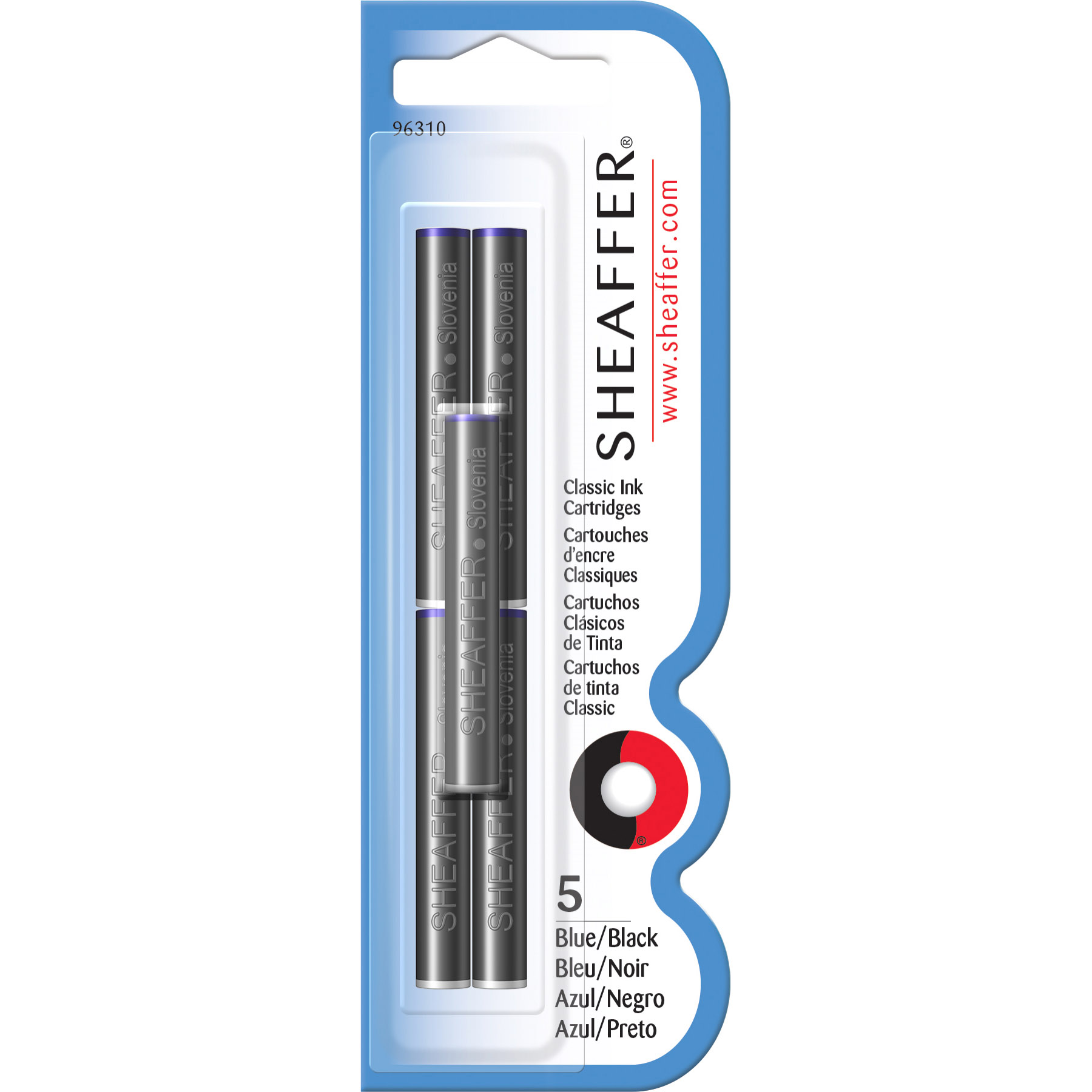 Imagine Produs Set 5 Cartuse Classic Size Proprietar Sheaffer Skrip Blue Black