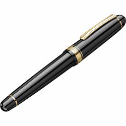 Stilou 14k Nib Platinum 3776 Century Black in Black GT 0.5 M Nib