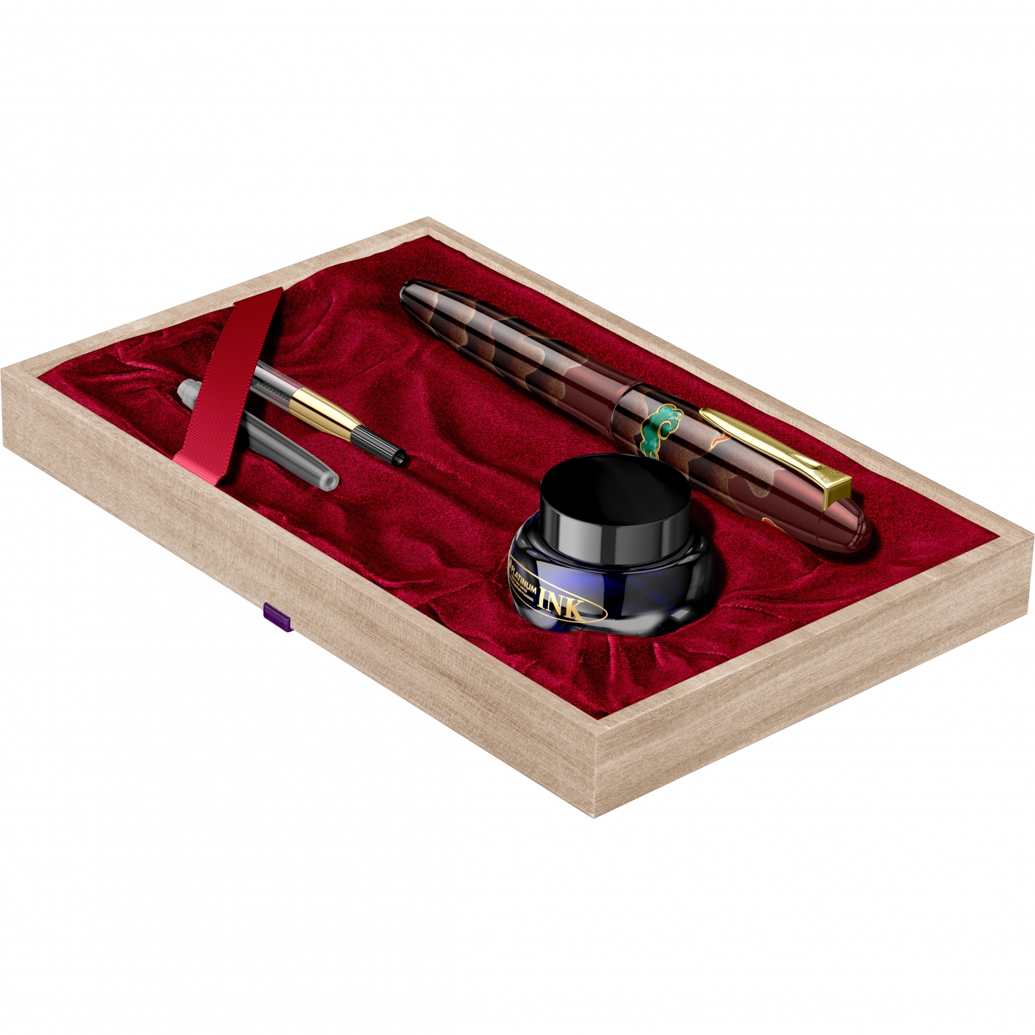 Imagine Produs Stilou 18k Nib Platinum Izumo Yakumonuri Yakumo Byakudan GT 0.5 M Nib