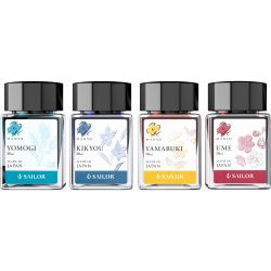 Set 4 Calimara Cerneala 20 ml Sailor Manyo Yomogi Kikyou Yamabuki Ume