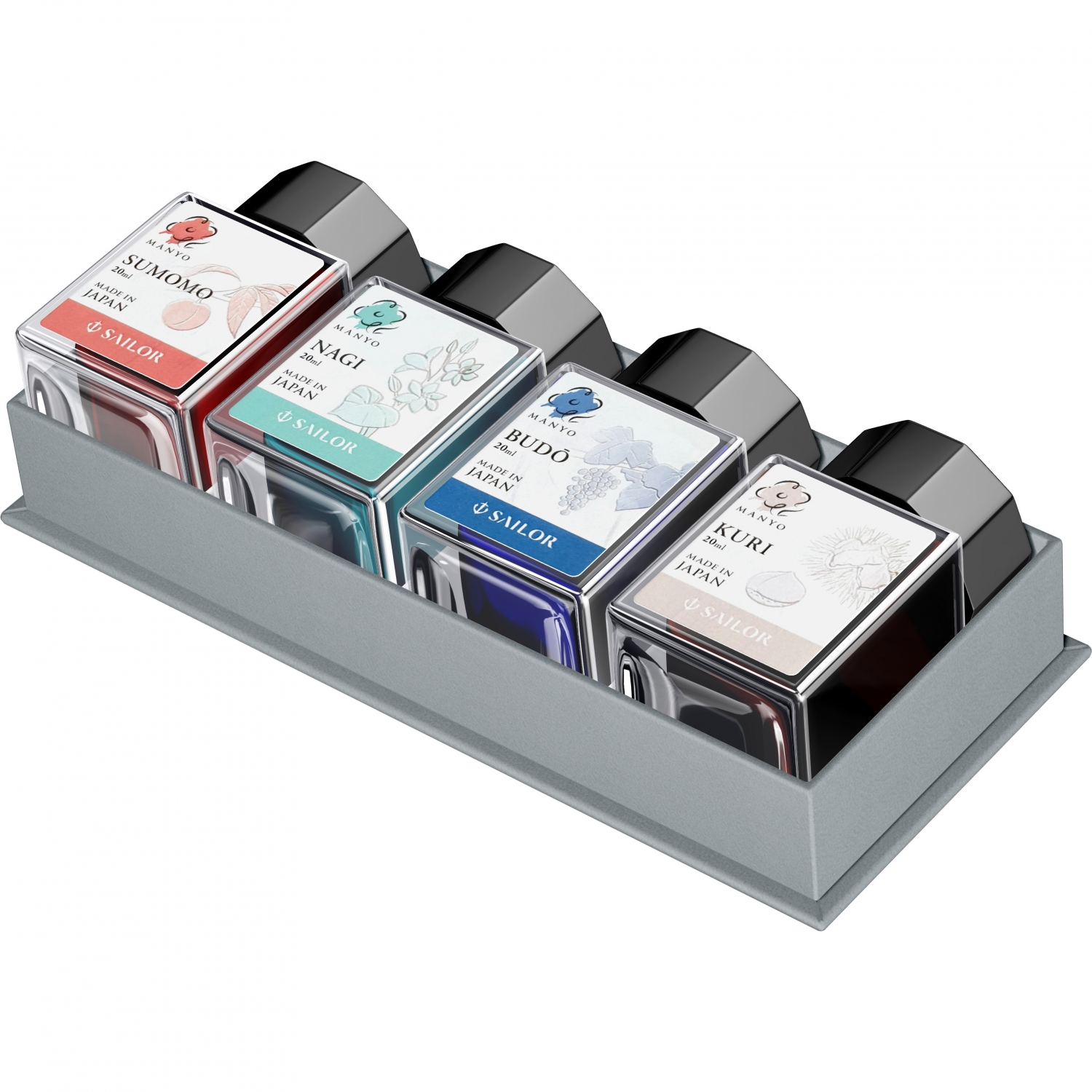 Imagine Produs Set 4 Calimara Cerneala 20 ml Sailor Manyo Sumomo Nagi Budo Kuri