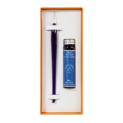 Set Toc Caligrafic de Sticla 18 cm Jacques Herbin Prestige Glass Pen Murano Blue + calimara 15 ml Herbin Essential Bleu de Minuit