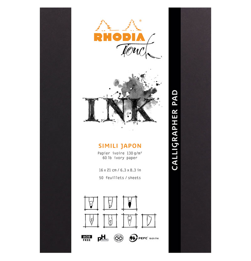 Imagine Produs Bloc de Caligrafie A5+ Rhodia Touch Calligrapher Pad - Simili Japon Ivory Plain - 50 coli 130 g mp