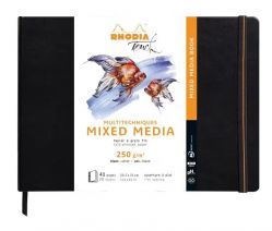 Caiet pentru Tehnici Mixte A4 L Rhodia Touch Mixed Media Book - White Plain - 40 pagini 250 g mp
