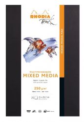 Bloc pentru Tehnici Mixte A4 Rhodia Touch Mixed Media Pad - White Plain - 20 coli 250 g mp
