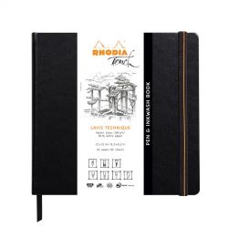 Caiet pentru Desen 210 x 210 mm Rhodia Touch Pen & Inkwash Book - White Plain - 64 pagini 200 g mp