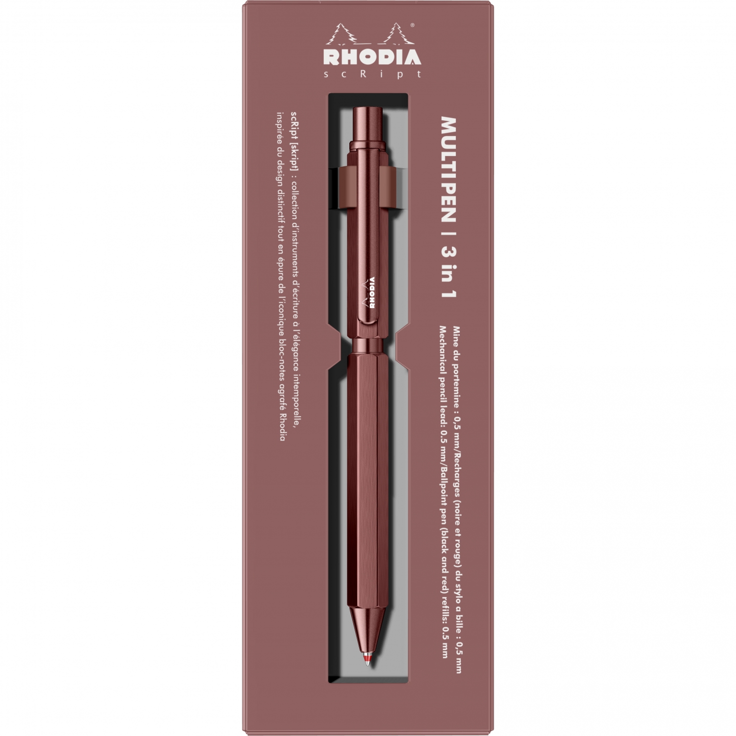 Imagine Produs Trio Pen 0.5 Rhodia Script 3 in 1 Brown